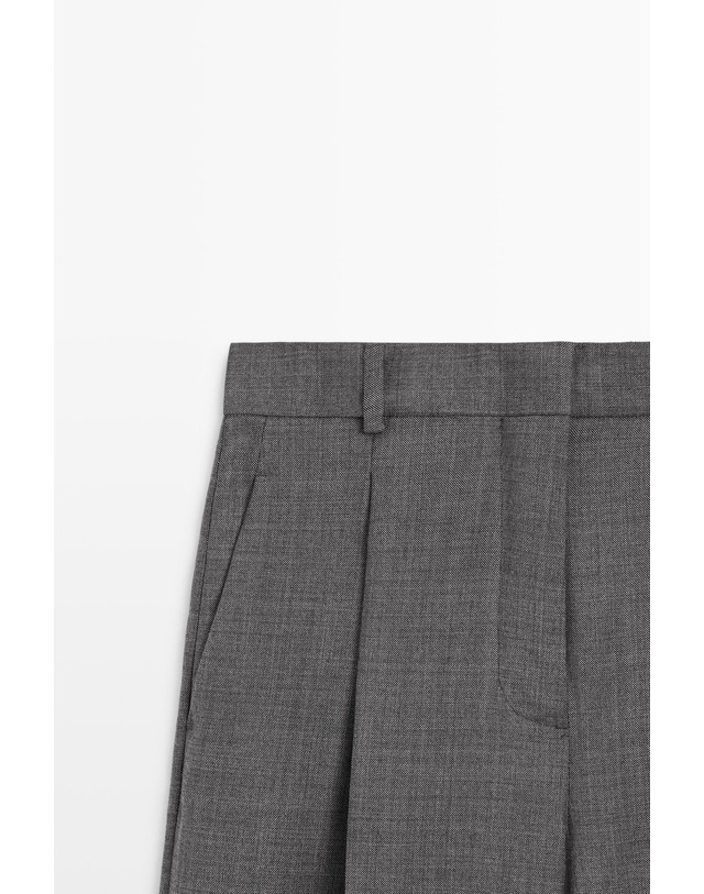 마시모두띠 마시모두띠 100% 울 와이드 수트 팬츠 5050/516 DARK GREY 그레이 착용컷