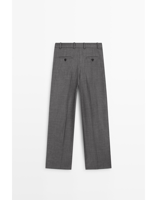 마시모두띠 마시모두띠 100% 울 와이드 수트 팬츠 5050/516 DARK GREY 그레이 착용컷