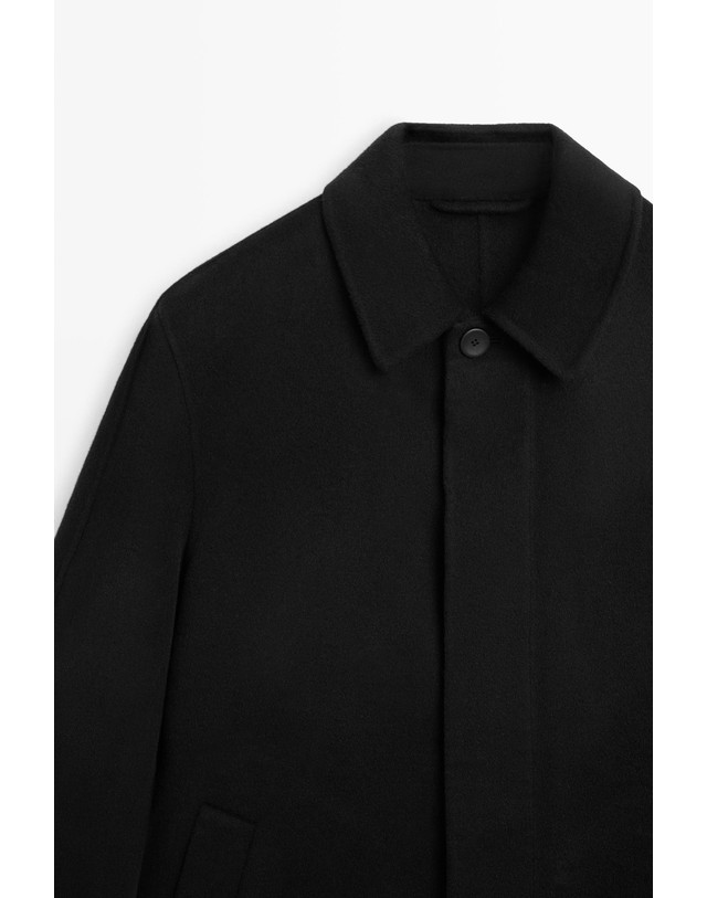 마시모두띠 마시모두띠 더블 페브릭 울 혼방 코트 2893/393 BLACK 블랙 착용컷