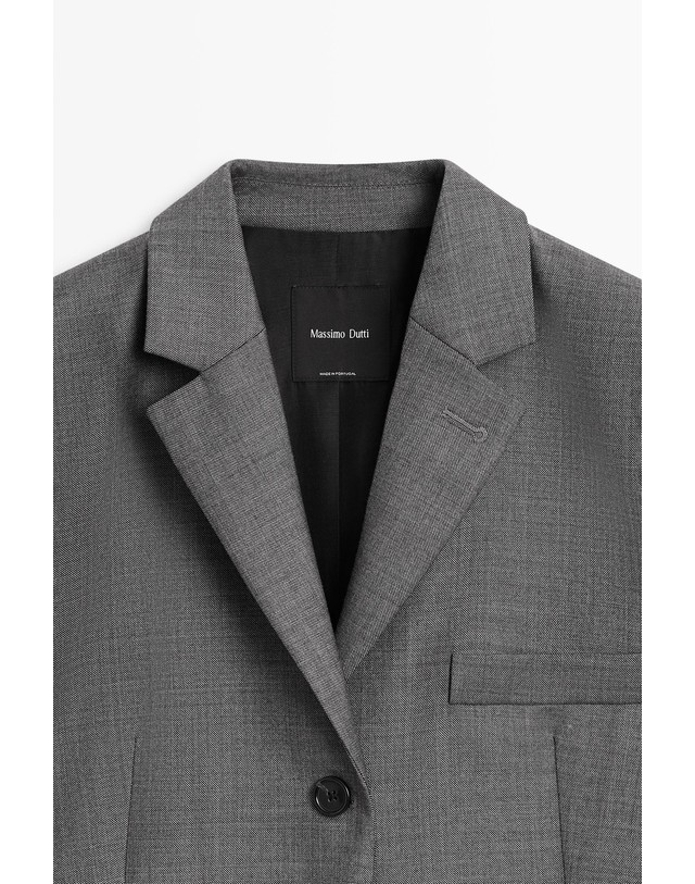마시모두띠 마시모두띠 100% 울 포켓 수트 블레이저 6057/516 DARK GREY 그레이 착용컷