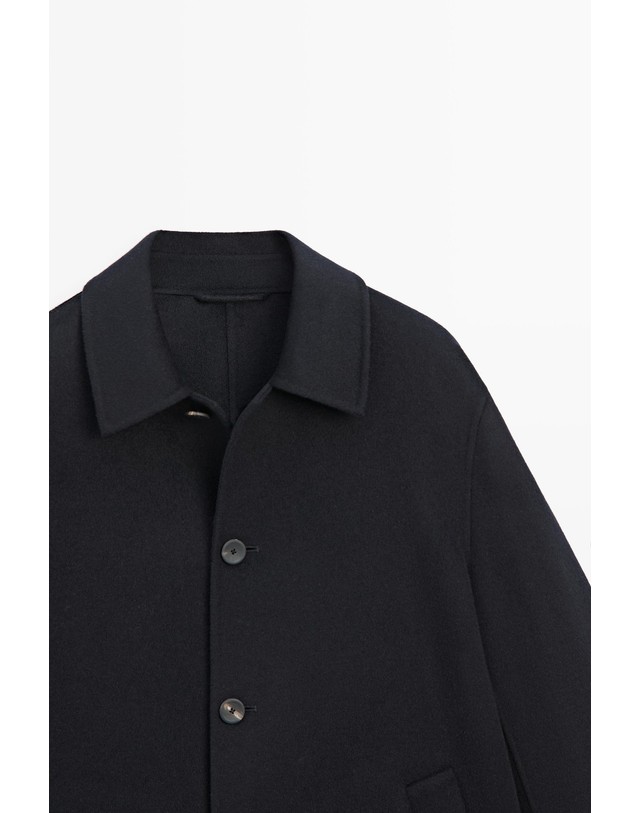 마시모두띠 마시모두띠 울 블렌드 싱글 롱 코트 2895/358 DEEP BLUE 네이비 착용컷