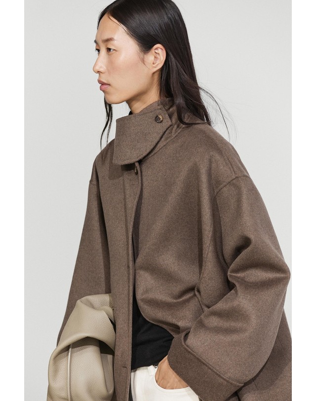 마시모두띠 마시모두띠 울 혼방 오버핏 트렌치 코트 6433/734 MOLE BROWN 초콜릿 착용컷