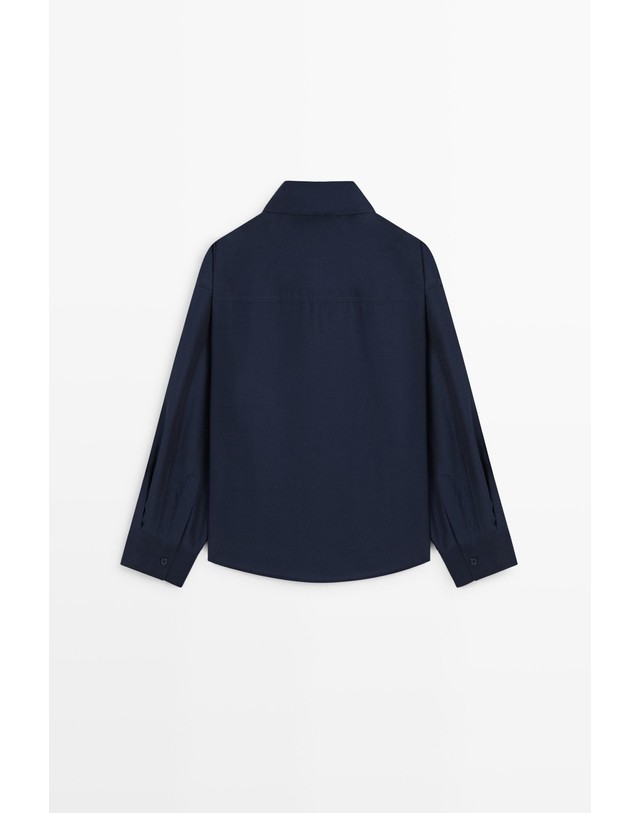 마시모두띠 마시모두띠 플로잉 더블브레스트 긴팔 셔츠 5164/564 DARK BLUE 네이비 착용컷