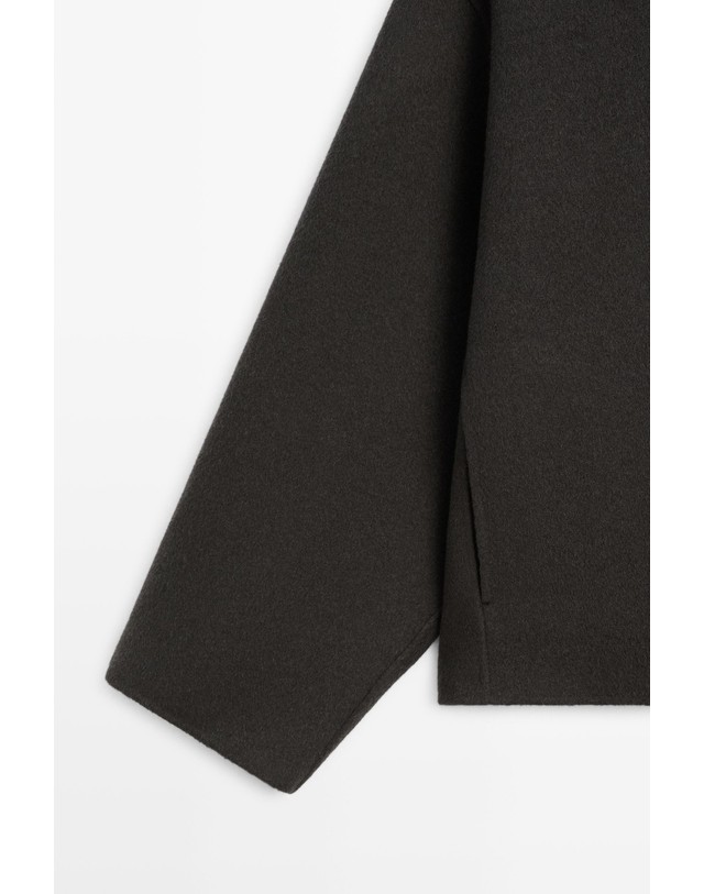 마시모두띠 마시모두띠 울 혼방 버튼 디테일 숏 코트 6442/739 DARK GREY 그레이 착용컷