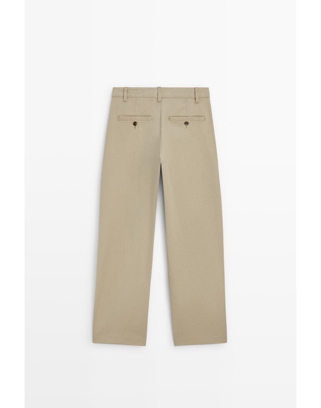 마시모두띠 마시모두띠 스트레치 코튼 와이드 팬츠 5018/718 BEIGE 베이지 착용컷