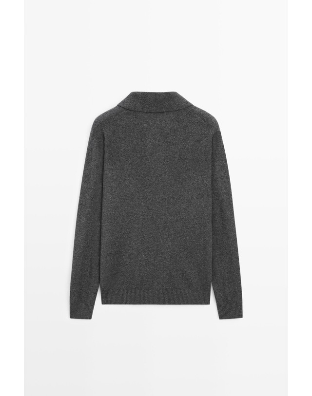 마시모두띠 마시모두띠 울 캐시미어 폴로 니트 스웨터 1401/240 DARK GREY 그레이 착용컷
