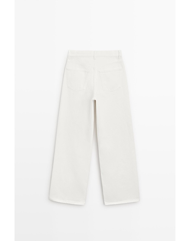 마시모두띠 마시모두띠 하이웨이스트 와이드핏 청바지 5040/840 OFF WHITE 아이보리 착용컷