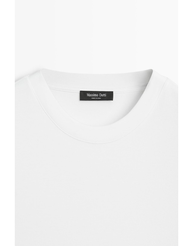 마시모두띠 마시모두띠 코튼 솔기 디테일 반팔 티셔츠 0779/175 WHITE 화이트 착용컷