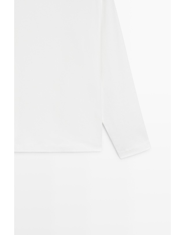 마시모두띠 마시모두띠 박시핏 크루넥 순면 긴팔 티셔츠 0781/750 WHITE 화이트 착용컷