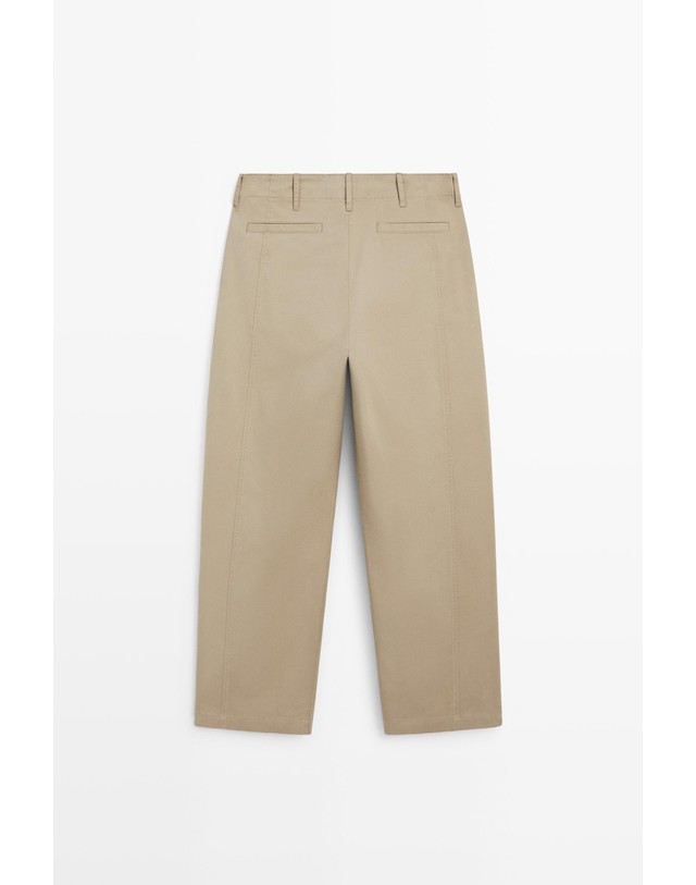 마시모두띠 마시모두띠 플리츠 배럴핏 코튼 팬츠 0184/700 BEIGE 베이지 착용컷