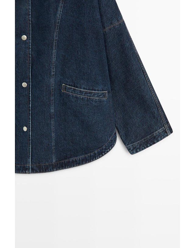 마시모두띠 마시모두띠 하이넥 오버핏 코튼 데님 자켓 6790/890 DARK BLUE 블루 착용컷