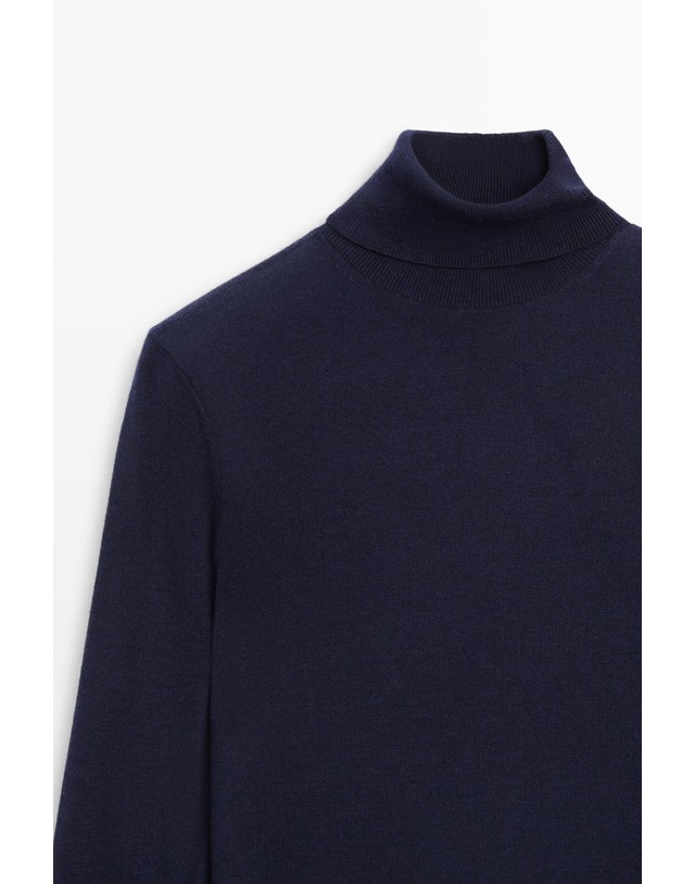 마시모두띠 마시모두띠 울 블렌드 터틀넥 니트 스웨터 5697/579 NAVY BLUE 네이비 착용컷