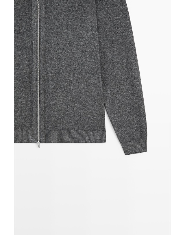 마시모두띠 마시모두띠 울 혼방 후드 집업 니트 가디건 1411/226 MEDIUM GREY 그레이 착용컷