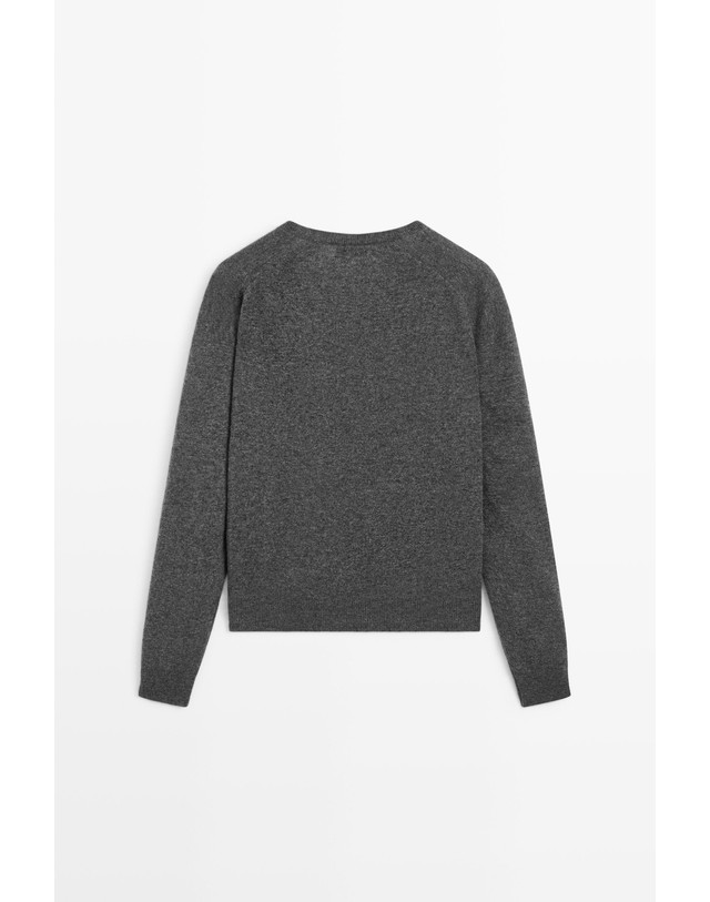마시모두띠 마시모두띠 울 캐시미어 V넥 니트 스웨터 5714/594 MEDIUM GREY 그레이 착용컷