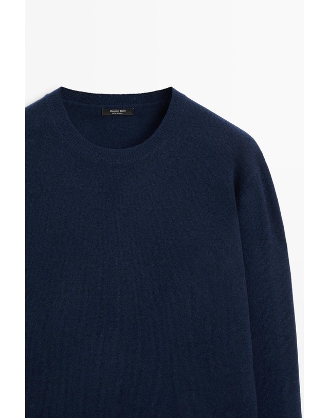 마시모두띠 마시모두띠 울 캐시미어 라운드넥 니트 스웨터 5713/594 NAVY BLUE 네이비 착용컷