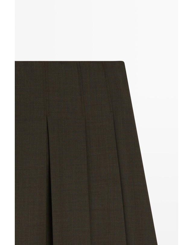마시모두띠 마시모두띠 울 혼방 플리츠 미디 스커트 5269/510 BROWN 초콜릿 착용컷