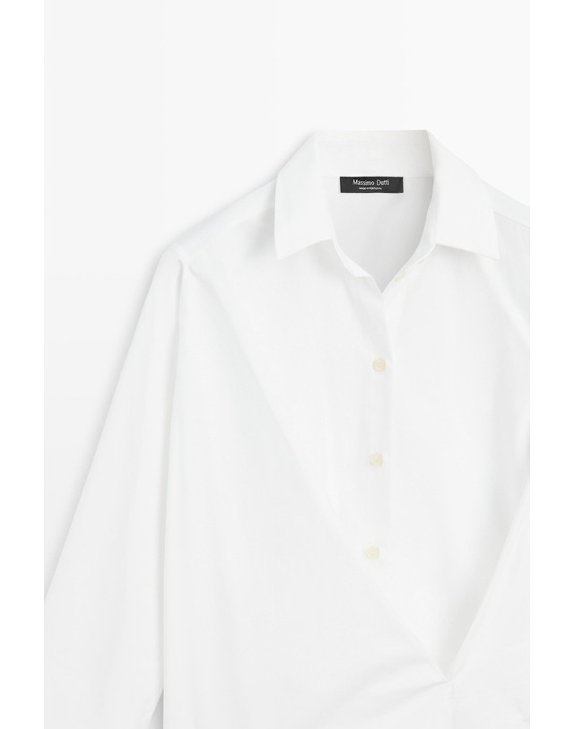 마시모두띠 마시모두띠 코튼 포플린 랩 긴팔 셔츠 5189/589 WHITE 화이트 착용컷