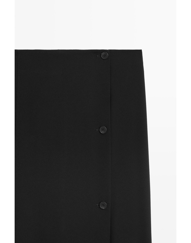 마시모두띠 마시모두띠 버튼 디테일 A라인 미디 스커트 5296/510 BLACK 블랙 착용컷