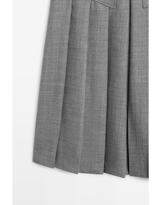 마시모두띠 마시모두띠 울 플리츠 포켓 미디 스커트 5766/510 GREY 그레이 착용컷