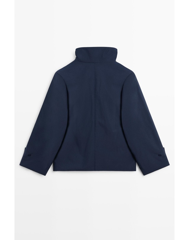 마시모두띠 마시모두띠 경량 스웨이드 패딩 숏 코트 6744/945 FADED PETROL BLUE 네이비 착용컷
