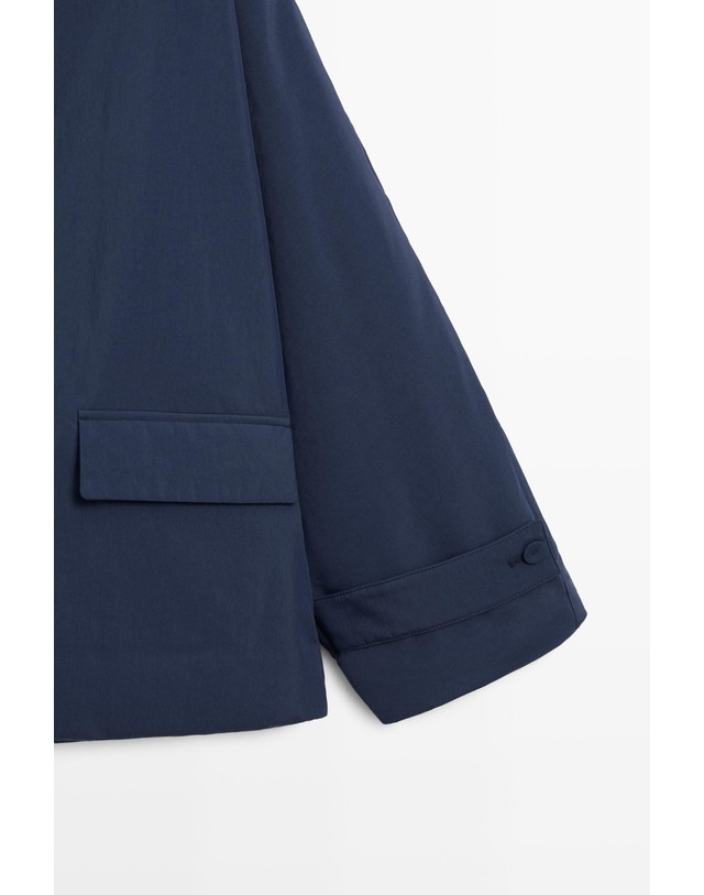 마시모두띠 마시모두띠 경량 스웨이드 패딩 숏 코트 6744/945 FADED PETROL BLUE 네이비 착용컷