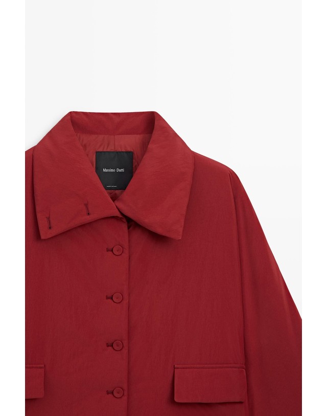 마시모두띠 마시모두띠 경량 스웨이드 패딩 숏 코트 6744/945 BRIGHT RED 레드 착용컷