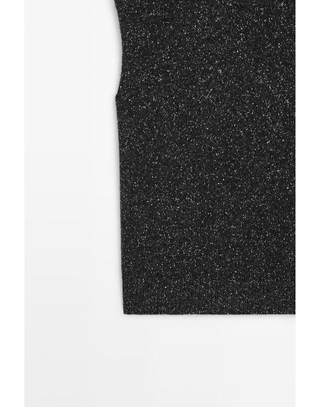 마시모두띠 마시모두띠 울 실크 터틀넥 니트 베스트 5735/566 CHARCOAL 그레이 착용컷
