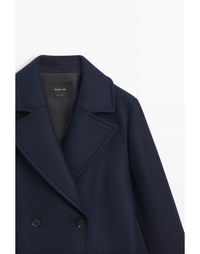 마시모두띠 마시모두띠 울 혼방 더블버튼 미디 코트 6449/527 NAVY BLUE 네이비 착용컷