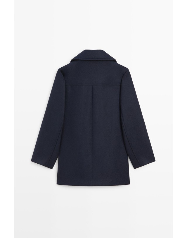 마시모두띠 마시모두띠 울 혼방 더블버튼 미디 코트 6449/527 NAVY BLUE 네이비 착용컷
