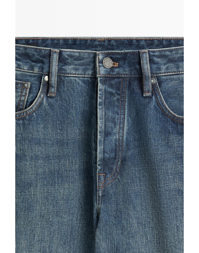 마시모두띠 마시모두띠 스톤워시 셀비지 스트레이트 청바지 0504/142 MEDIUM BLUE 블루 착용컷
