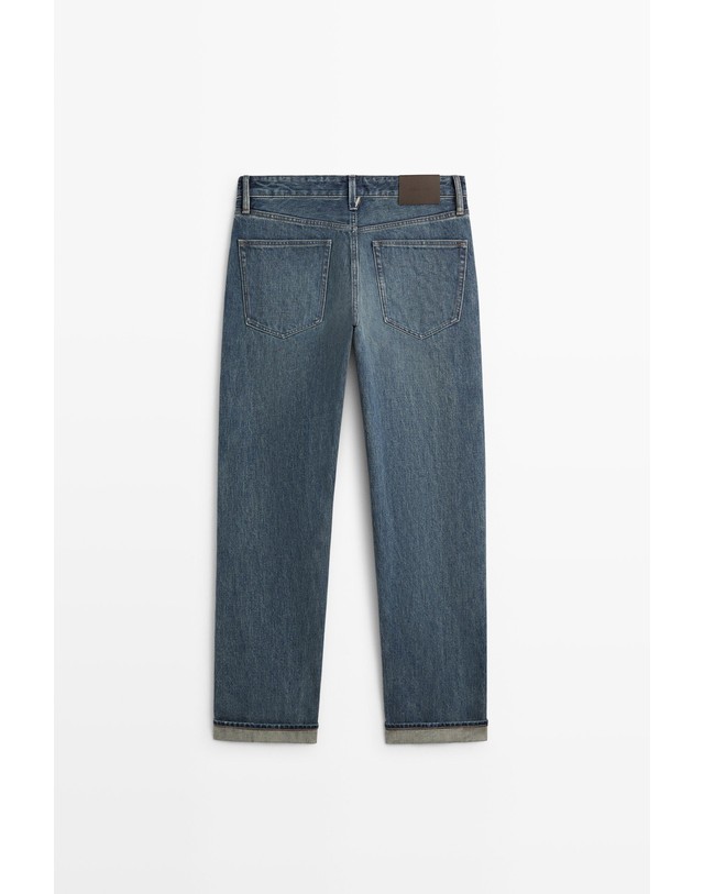 마시모두띠 마시모두띠 스톤워시 셀비지 스트레이트 청바지 0504/142 MEDIUM BLUE 블루 착용컷