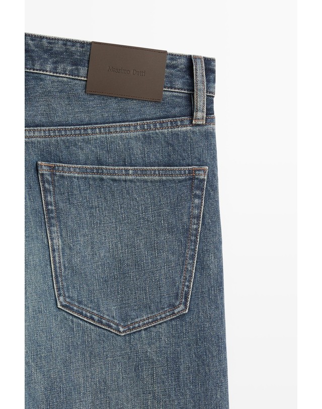 마시모두띠 마시모두띠 스톤워시 셀비지 스트레이트 청바지 0504/142 MEDIUM BLUE 블루 착용컷