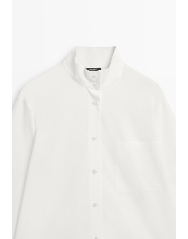 마시모두띠 마시모두띠 스탠드 칼라 포플린 긴팔 셔츠 5179/579 WHITE 화이트 착용컷