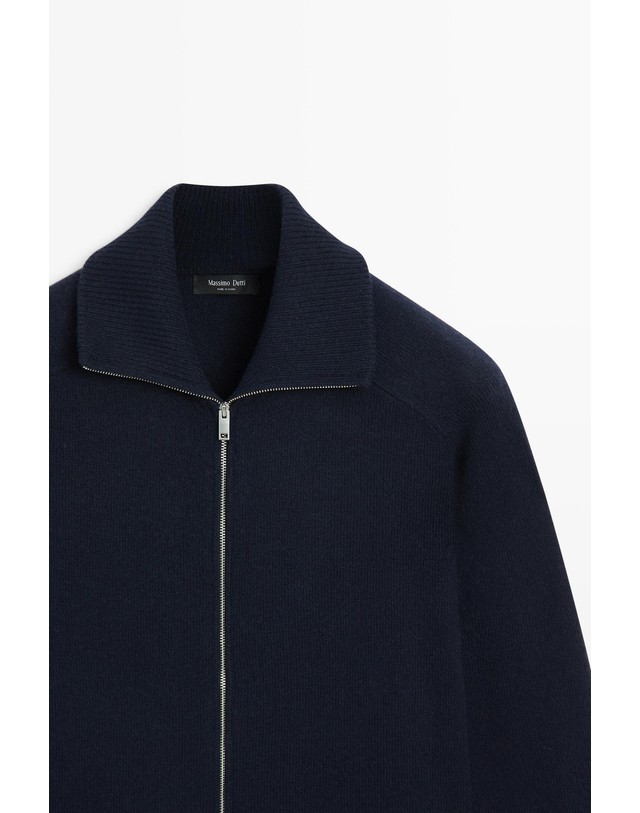 마시모두띠 마시모두띠 울 혼방 집업 니트 가디건 1452/226 NAVY BLUE 네이비 착용컷