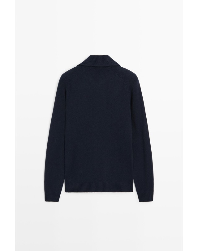 마시모두띠 마시모두띠 울 혼방 집업 니트 가디건 1452/226 NAVY BLUE 네이비 착용컷