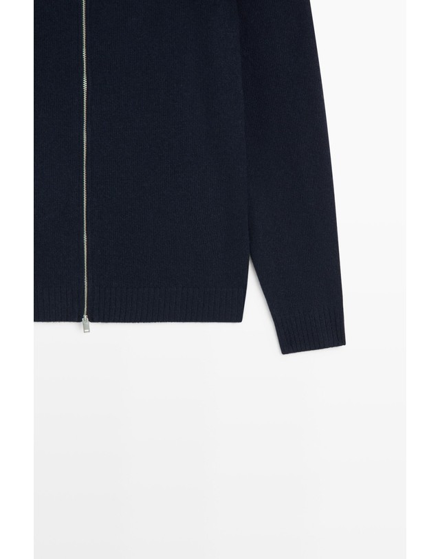마시모두띠 마시모두띠 울 혼방 집업 니트 가디건 1452/226 NAVY BLUE 네이비 착용컷
