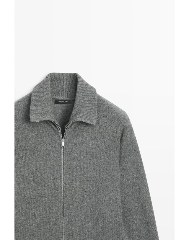 마시모두띠 마시모두띠 울 블렌드 집업 니트 가디건 1452/226 ANTHRACITE GREY 그레이 착용컷