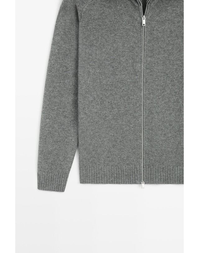마시모두띠 마시모두띠 울 블렌드 집업 니트 가디건 1452/226 ANTHRACITE GREY 그레이 착용컷