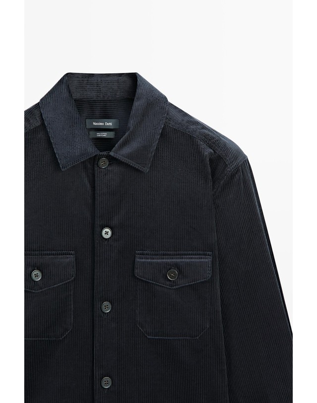 마시모두띠 마시모두띠 코듀로이 스웨이드 포켓 오버셔츠 1926/294 NAVY BLUE 네이비 착용컷