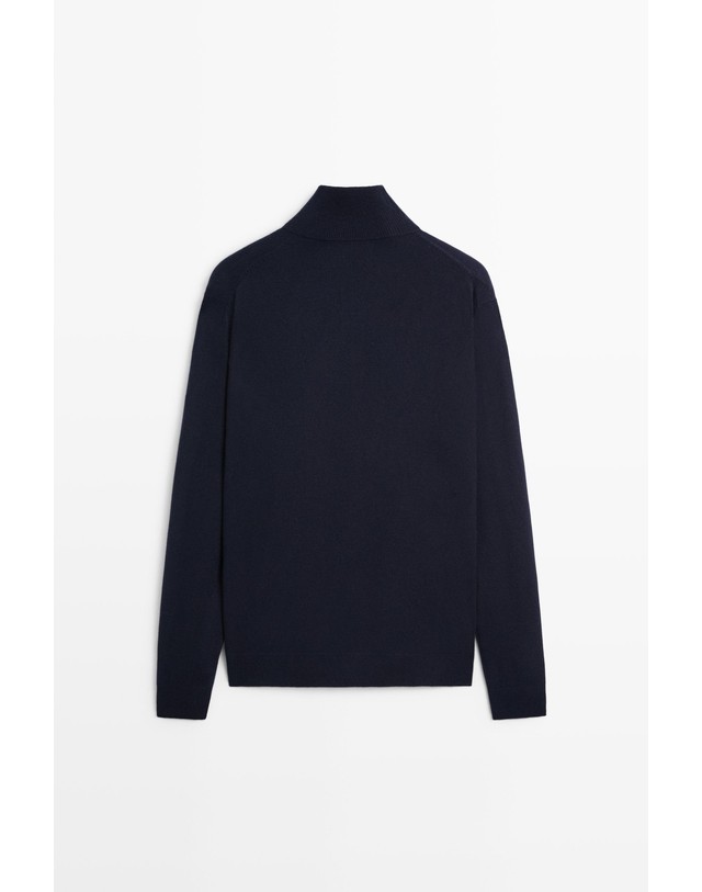 마시모두띠 마시모두띠 하프집업 울 니트 스웨터 1405/226 NAVY BLUE 네이비 착용컷