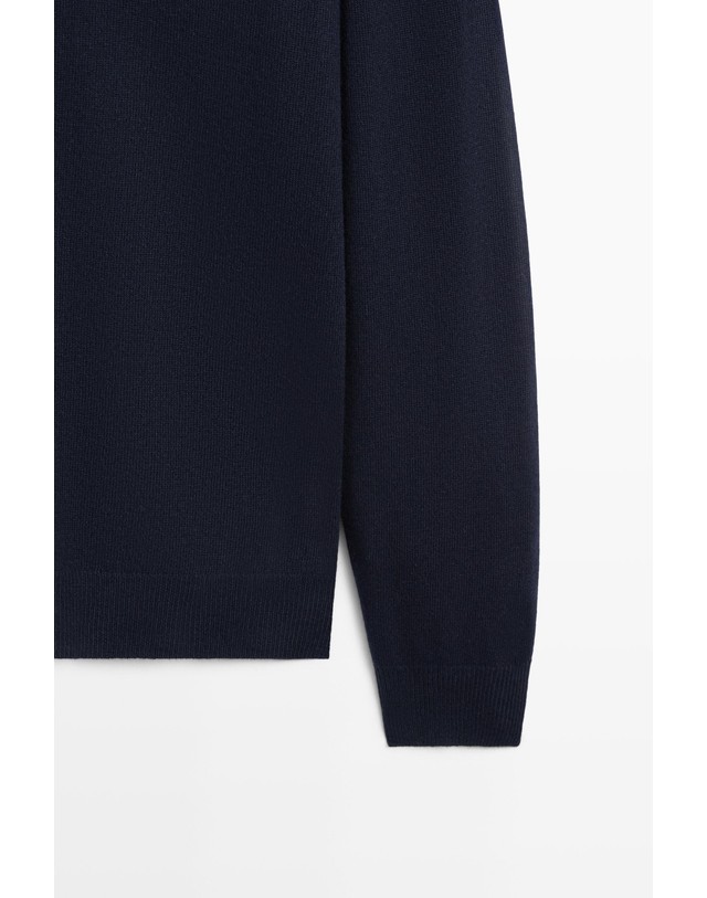 마시모두띠 마시모두띠 하프집업 울 니트 스웨터 1405/226 NAVY BLUE 네이비 착용컷