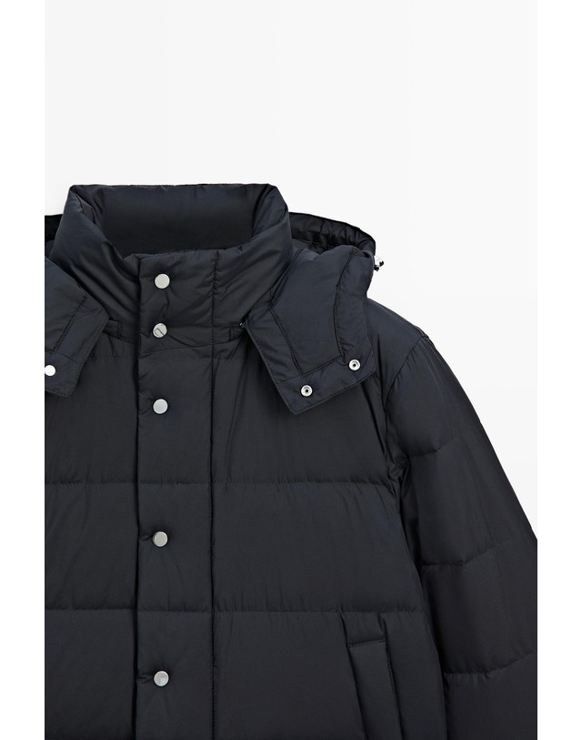 마시모두띠 마시모두띠 후드 디테일 다운 숏 패딩 자켓 3261/420 DARK BLUE 블루 착용컷