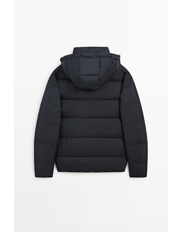 마시모두띠 마시모두띠 후드 디테일 다운 숏 패딩 자켓 3261/420 DARK BLUE 블루 착용컷