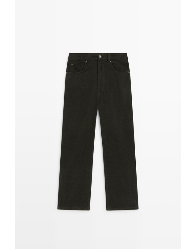 마시모두띠 마시모두띠 마이크로 코듀로이 플레어 팬츠 5034/734 GREYISH GREEN 그린 착용컷