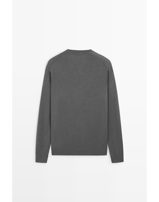마시모두띠 마시모두띠 코튼 혼방 V넥 니트 스웨터 1420/227 MEDIUM GREY 그레이 착용컷