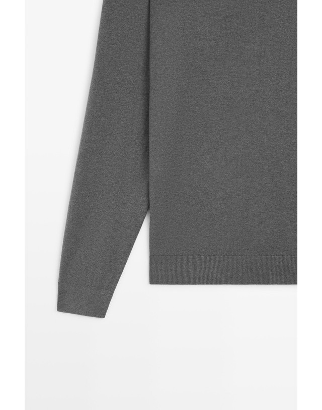 마시모두띠 마시모두띠 코튼 혼방 V넥 니트 스웨터 1420/227 MEDIUM GREY 그레이 착용컷