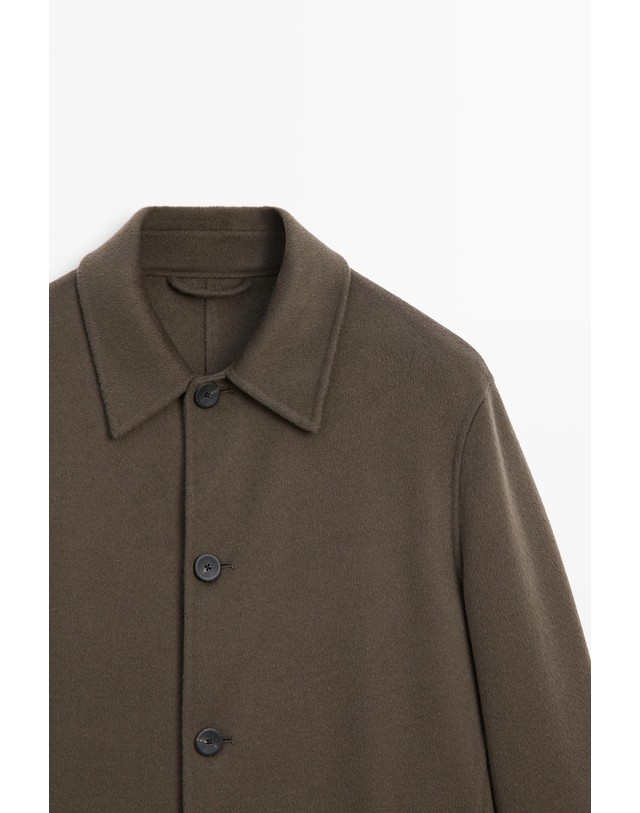 마시모두띠 마시모두띠 울 캐시미어 혼방 롱 코트 3673/573 DARK KHAKI 카키 착용컷