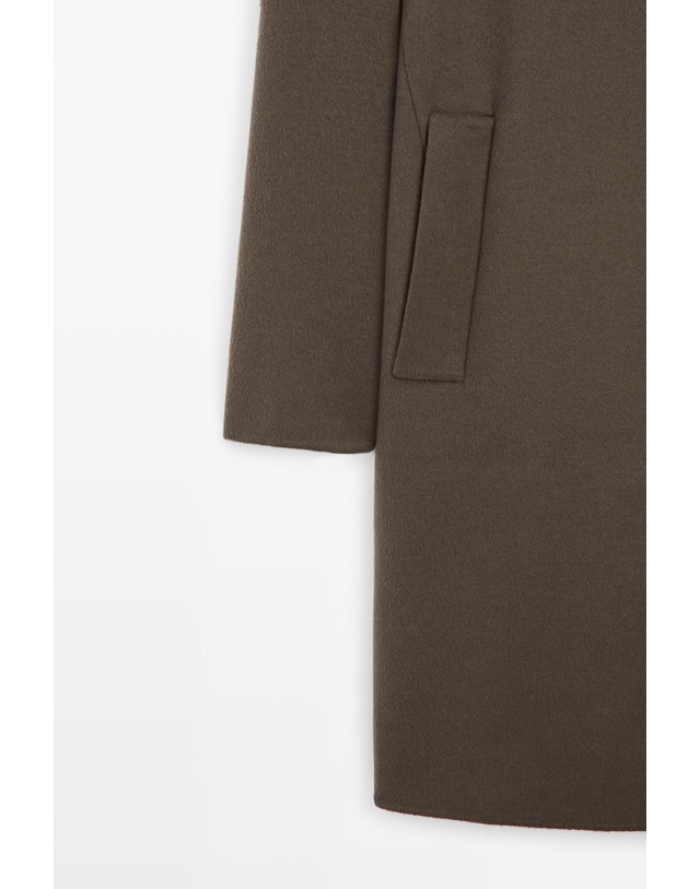 마시모두띠 마시모두띠 울 캐시미어 혼방 롱 코트 3673/573 DARK KHAKI 카키 착용컷