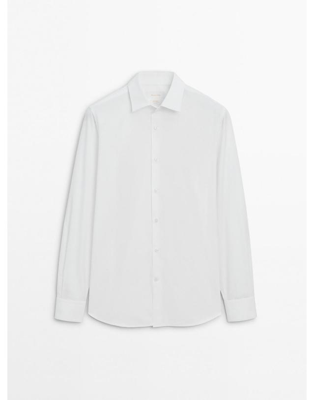 마시모두띠 마시모두띠 슬림핏 100%코튼 포플린 이지케어 셔츠 0175/175 WHITE 화이트 착용컷