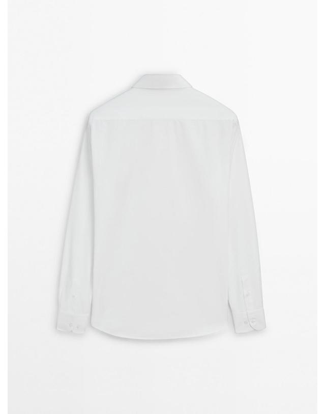 마시모두띠 마시모두띠 슬림핏 100%코튼 포플린 이지케어 셔츠 0175/175 WHITE 화이트 착용컷